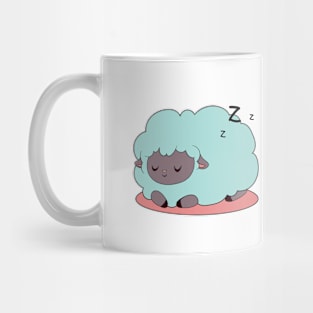 cute green pacefully sleeping sheep Mug